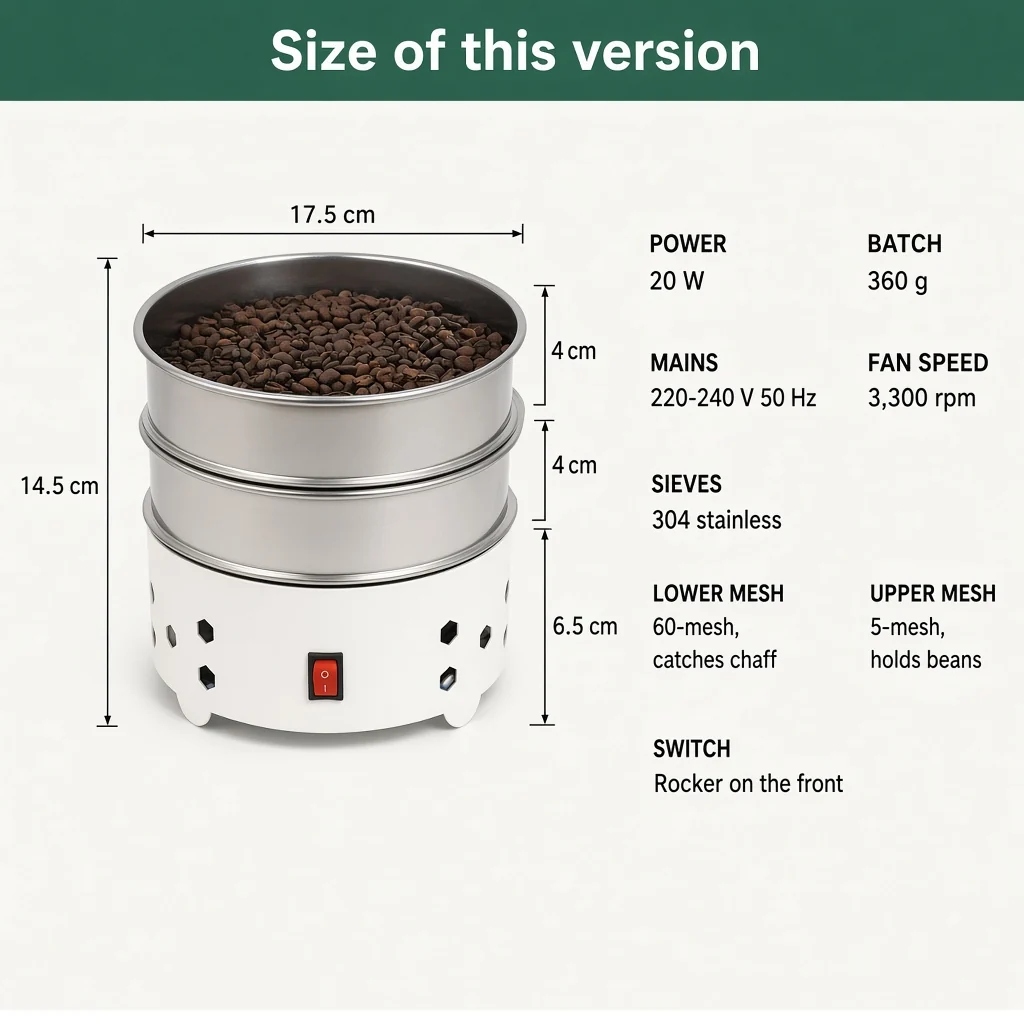 Size of this version: 17.5 cm across, 14.5 cm high